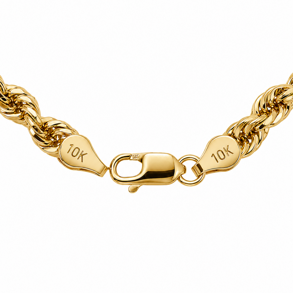 10K Yellow Gold Rope Bracelet 8.3" 5.3MM
