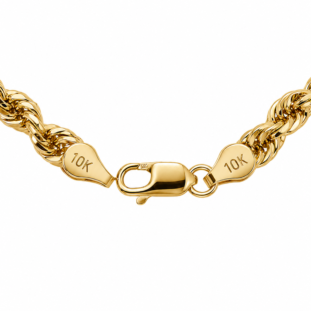 10K Yellow Gold Rope Bracelet 8.3" 5.3MM