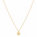 14K Yellow Gold Puff Heart Pendant on Cable Chain 16” .5MM