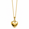 14K Yellow Gold Heart Pendant Necklace 20” .5MM