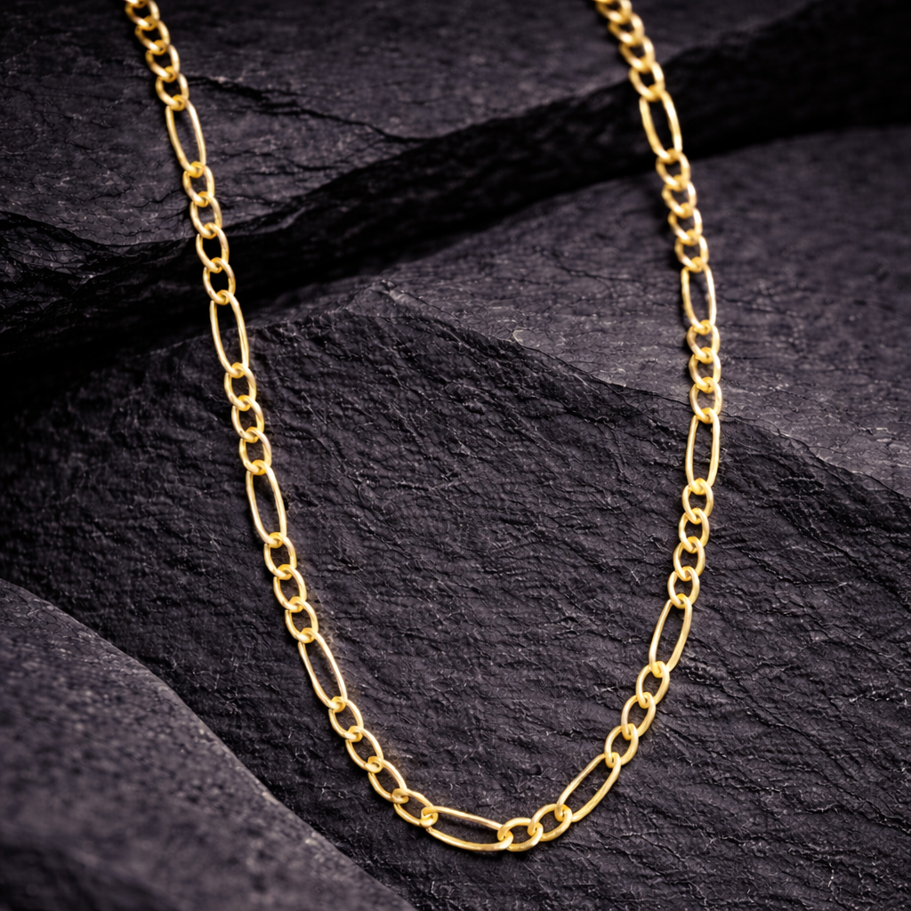 10K Yellow Gold Figaro Link Chain 18" 2MM