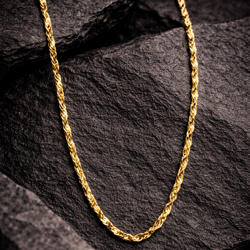 10K Yellow Gold Diamond-Cut Herringbone Chain 22" 1.1MM