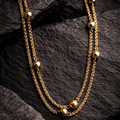 10K Yellow Gold Rope Chain with Bead Accents 54" 1.5MM