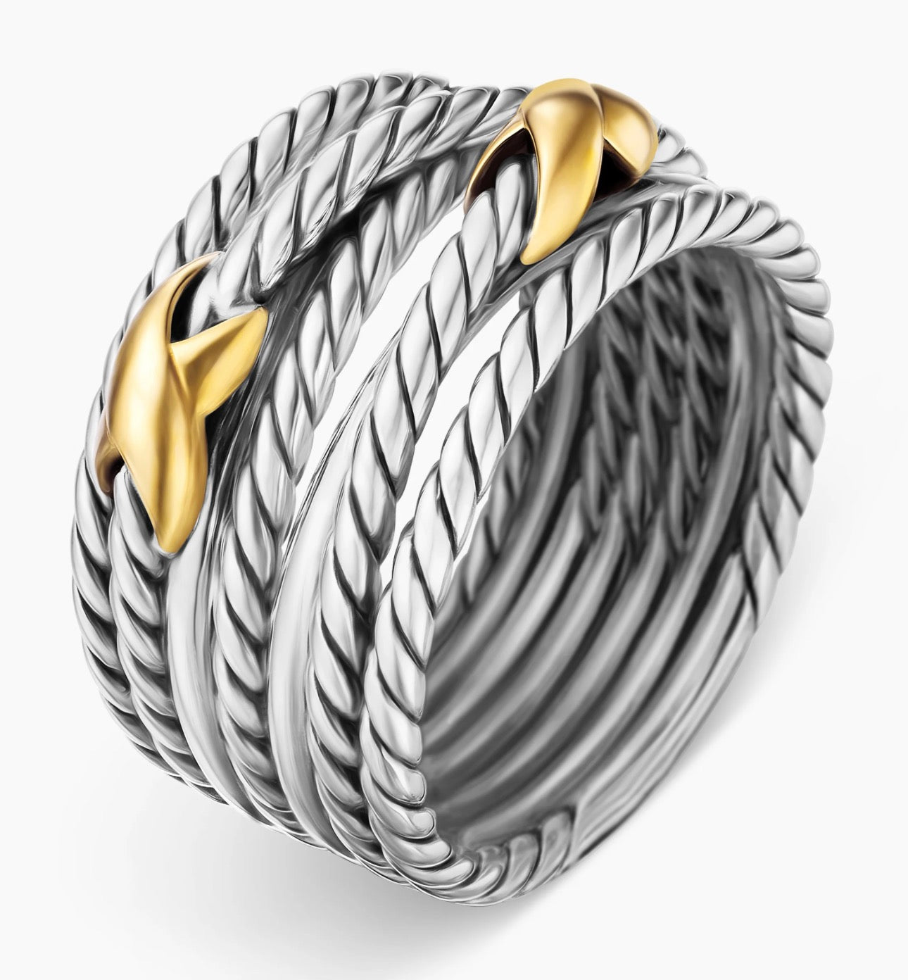 D.Y. Sterling Silver & 18K Gold Ring