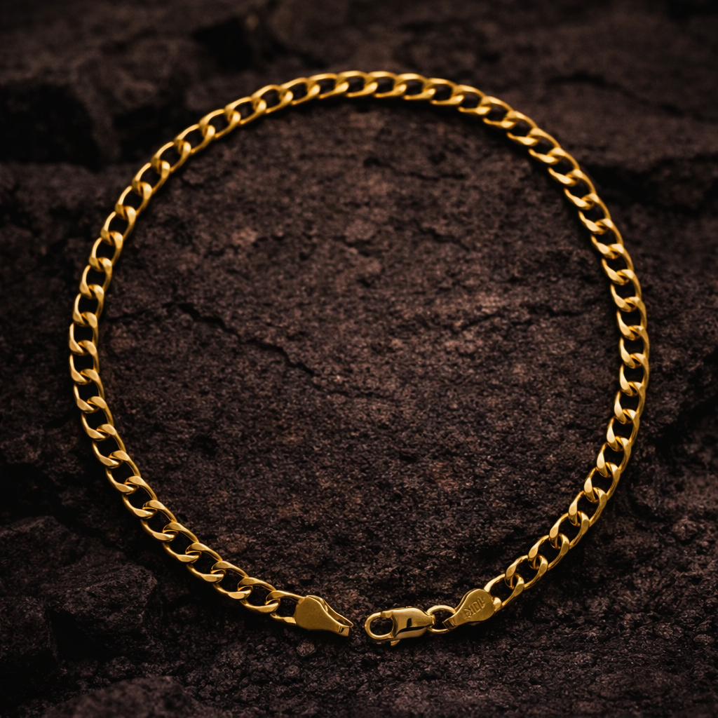 10K Yellow Gold Classic Curb Link Bracelet 7.8" 3.5MM