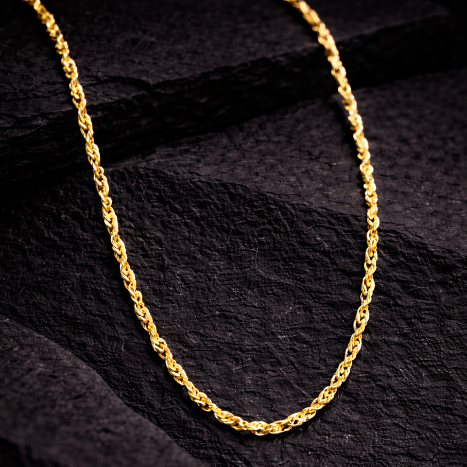 10K Yellow Gold Diamond-Cut Rope Chain 24" 1.2MM