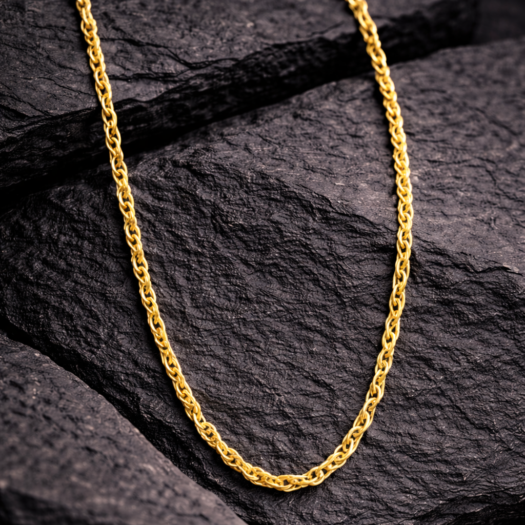 10K Yellow Gold Twisted Cable Chain 18" .8MM