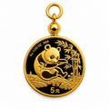 24K Yellow Gold Panda Coin Pendant