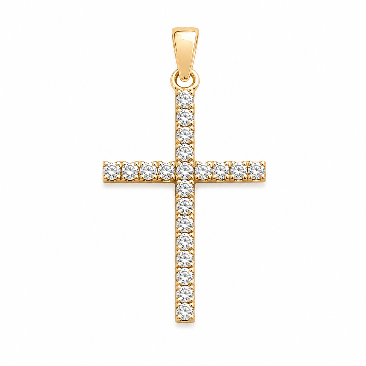 10 Yellow Gold Diamond Cross Pendant
