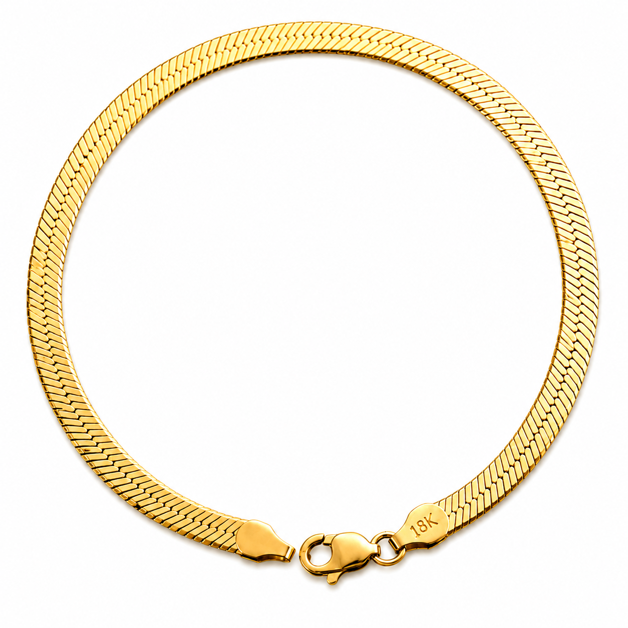 18K Yellow Gold Herringbone Bracelet 7.5” 4.5MM