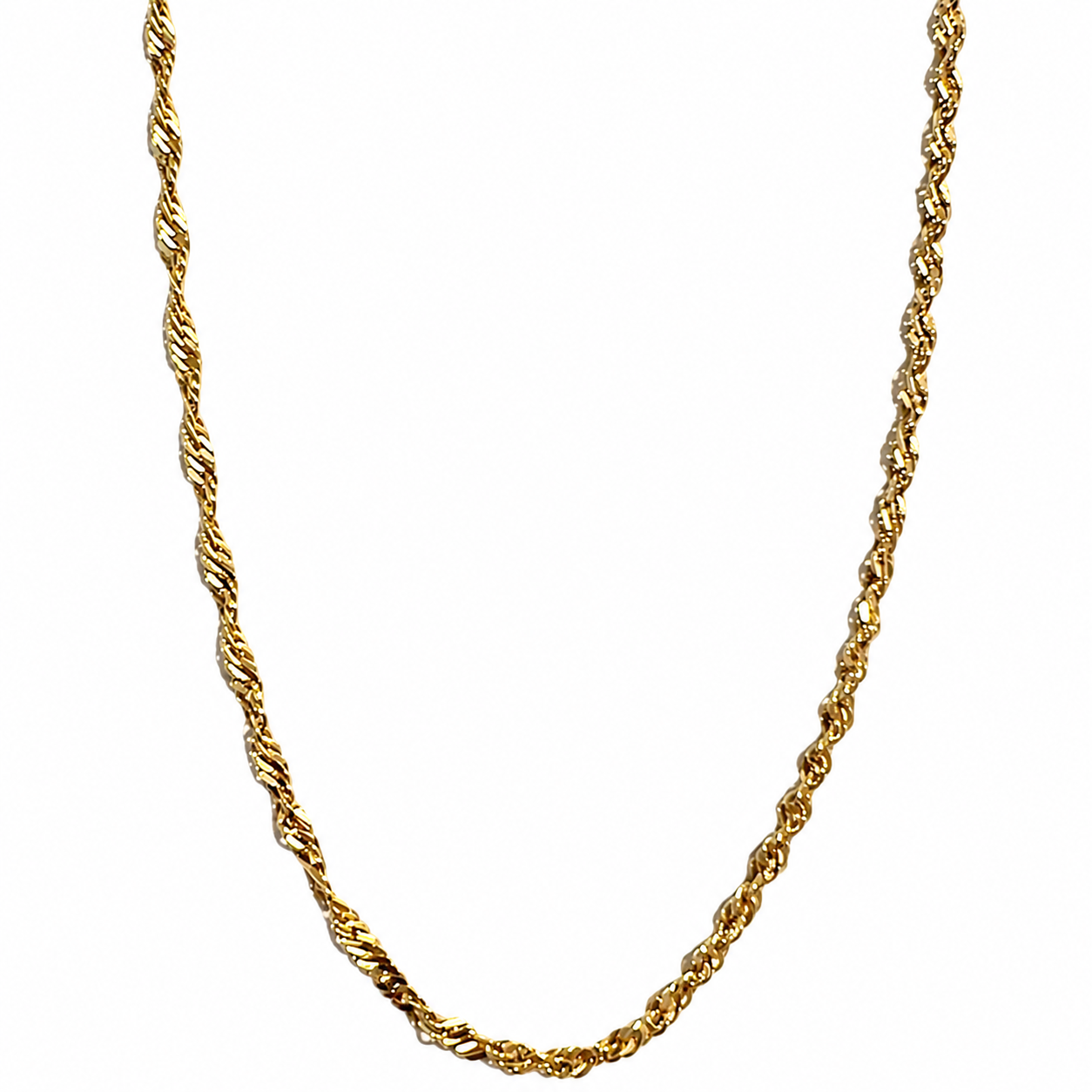 10K Yellow Gold Diamond-Cut Herringbone Chain 22" 1.2MM