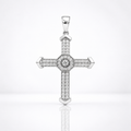 Iced 925 Sterling Silver Cross Pendant