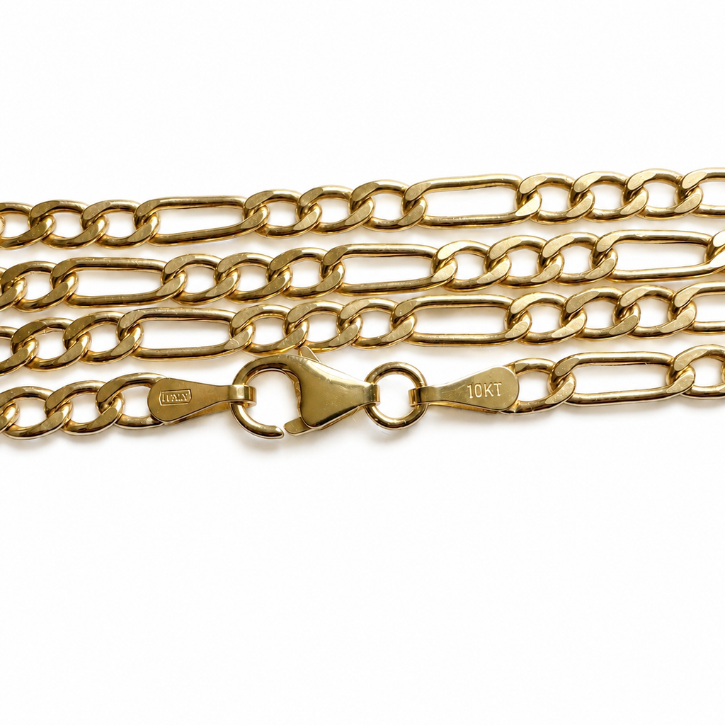 10K Yellow Gold Figaro Chain 20" 2.5MM