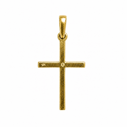 10 Yellow Gold Diamond Cross Pendant