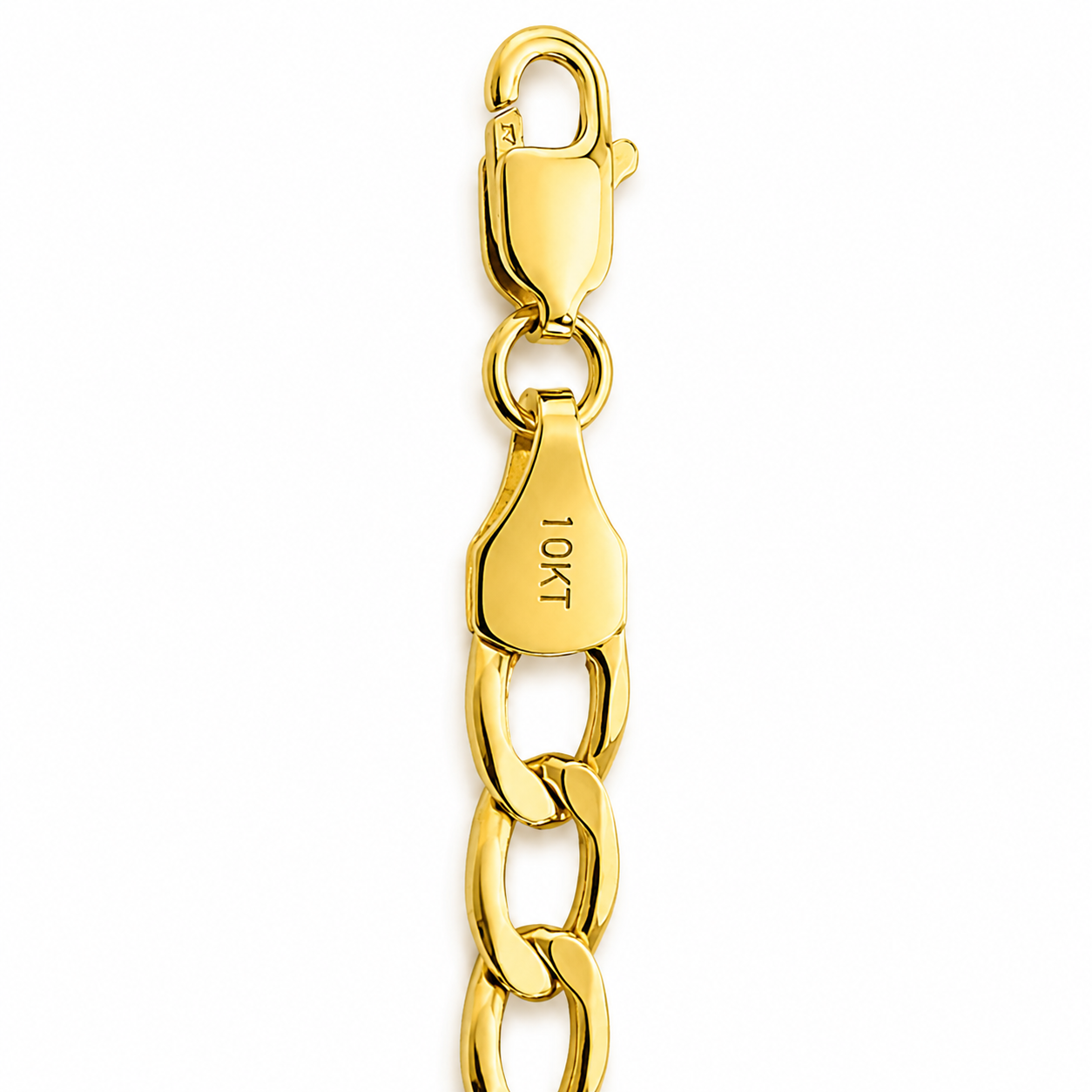 10K Yellow Gold Figaro Link Bracelet 8.5” 5.2MM