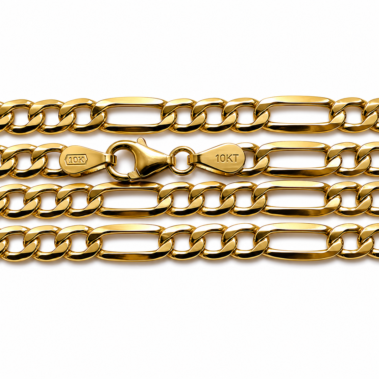 10K Yellow Gold Figaro Chain 20” 3.6MM