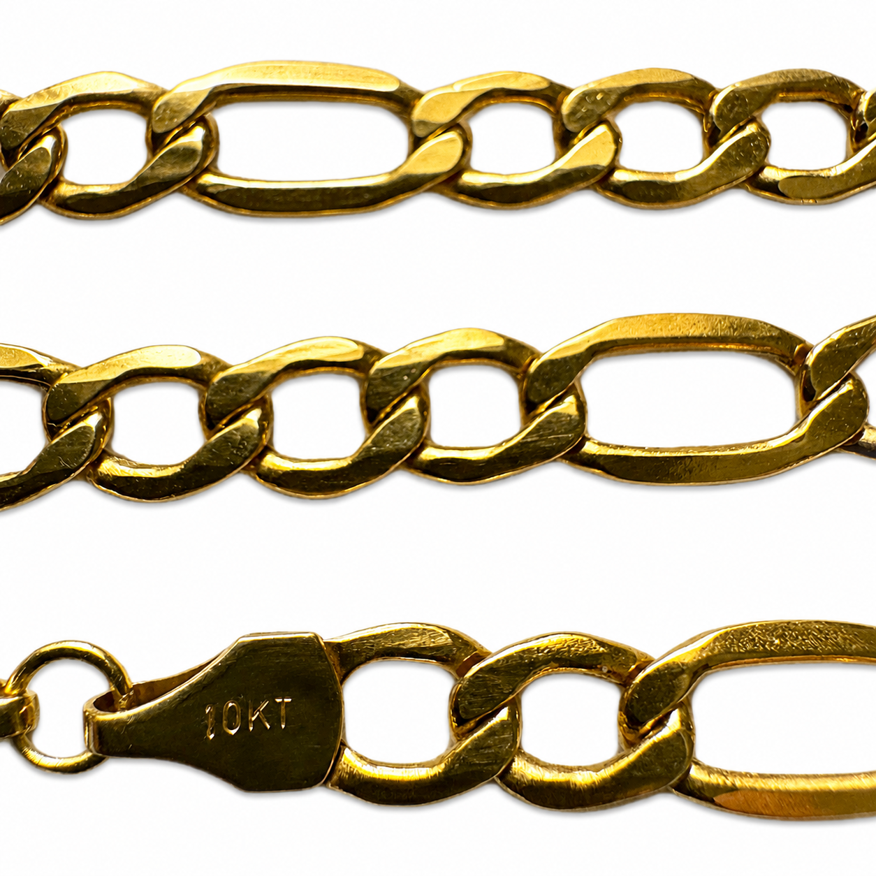 10K Yellow Gold Figaro Link Bracelet 8.5” 5.2MM