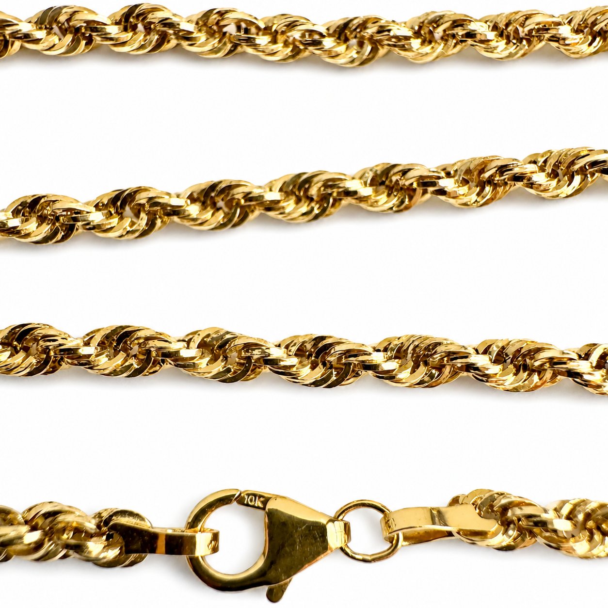 10K Yellow Rope Chain 18” 3MM