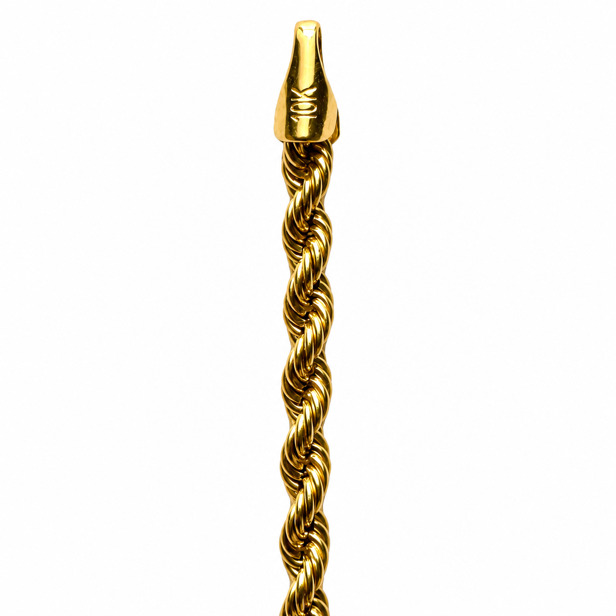 10K Yellow Gold Classic Rope Link Bracelet 7.25" 3MM