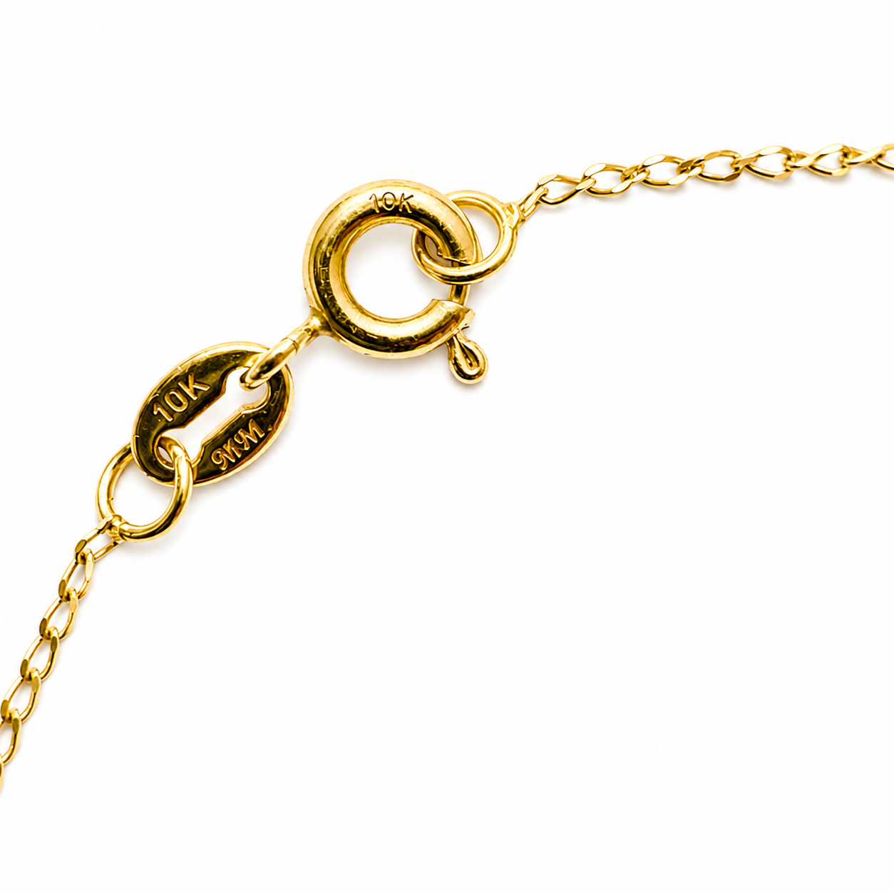 10K Yellow Gold Delicate Cable Link Bracelet 7.3" .8MM