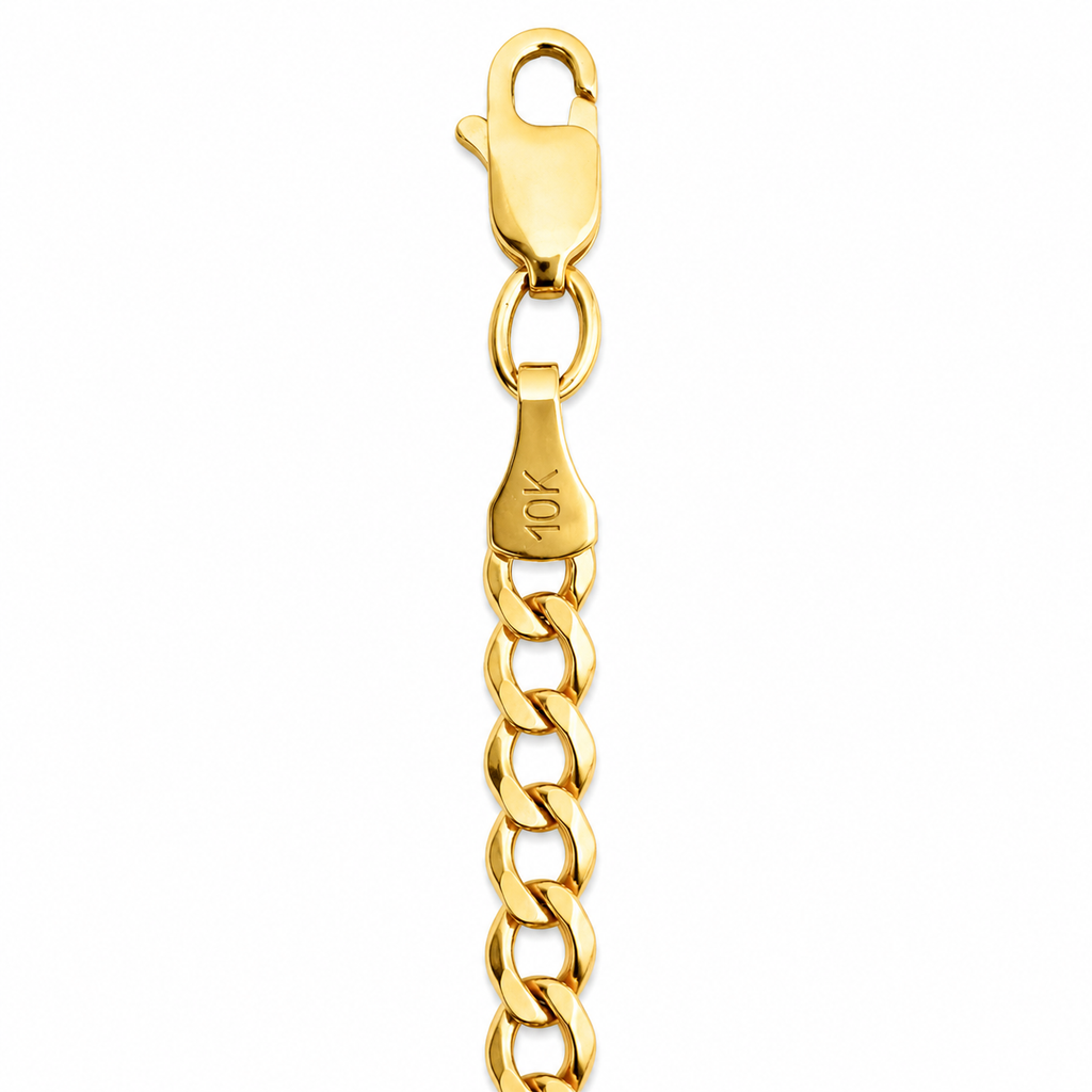 10K Yellow Gold Classic Curb Link Bracelet 7.8" 3.5MM