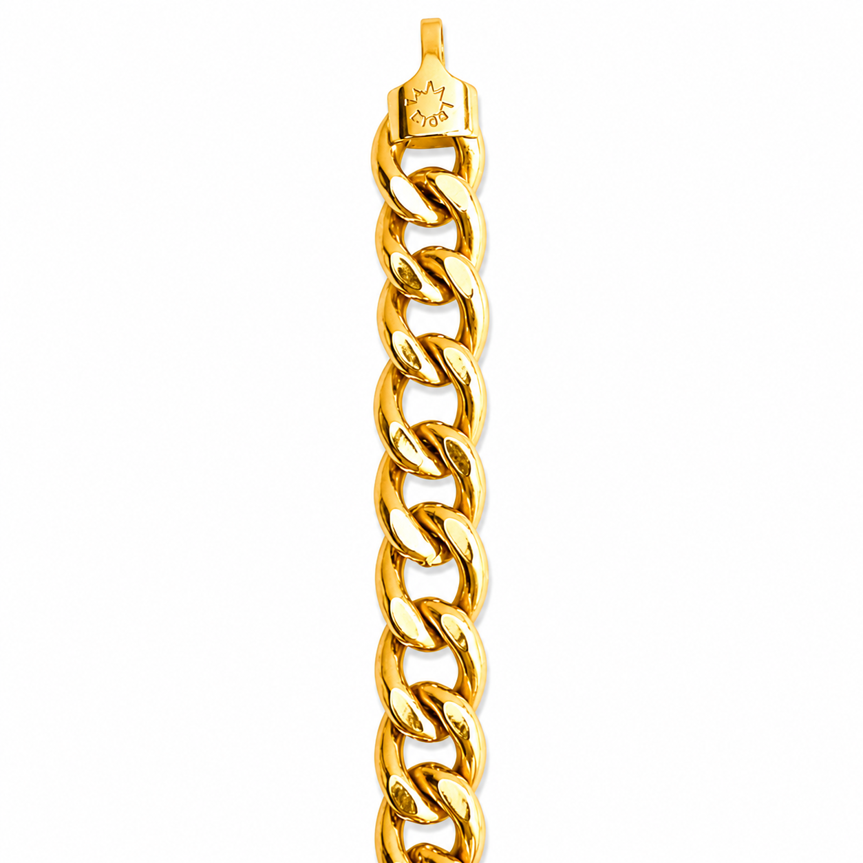 18K Yellow Gold Curb Link Bracelet 8.1" 8.5MM