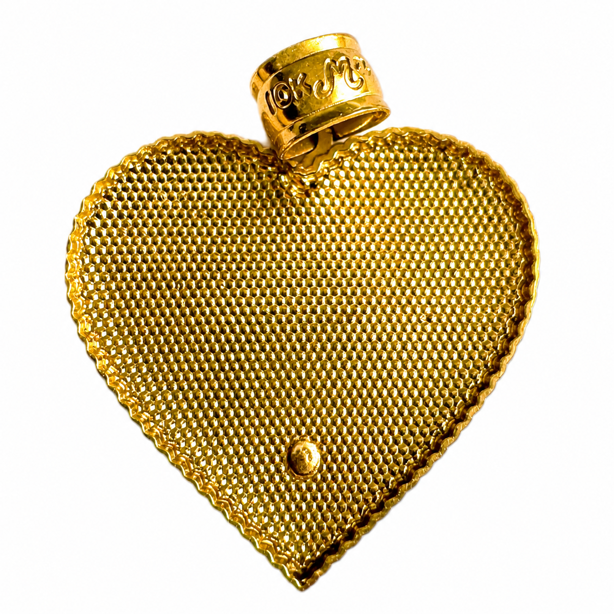 10K Yellow Gold Heart Floral Pendant