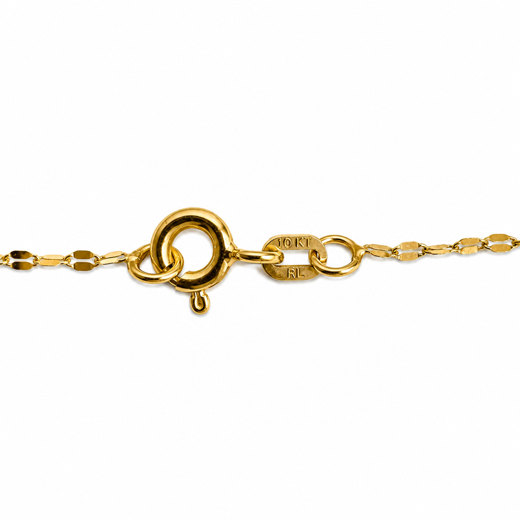 10K Yellow Gold Beaded Link Chain 18" 1.1MM