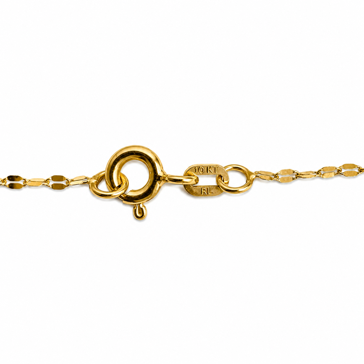 10K Yellow Gold Beaded Link Chain 18" 1.1MM