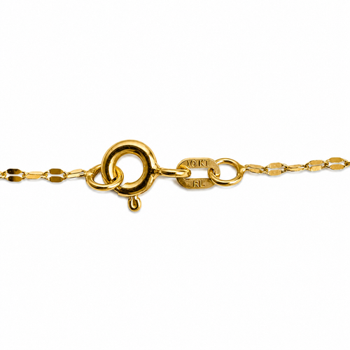 10K Yellow Gold Beaded Link Chain 18" 1.1MM