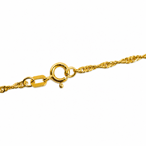 10K Yellow Gold Diamond-Cut Herringbone Chain 20" 1.2MM