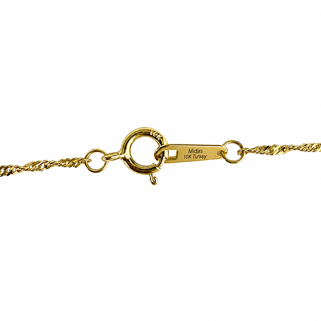 10K Yellow Gold Diamond-Cut Herringbone Chain 22" 1.2MM