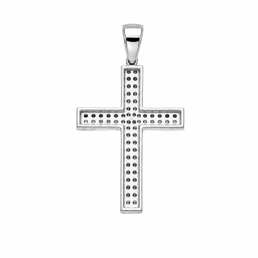 Iced 925 Sterling Silver Cross Pendant