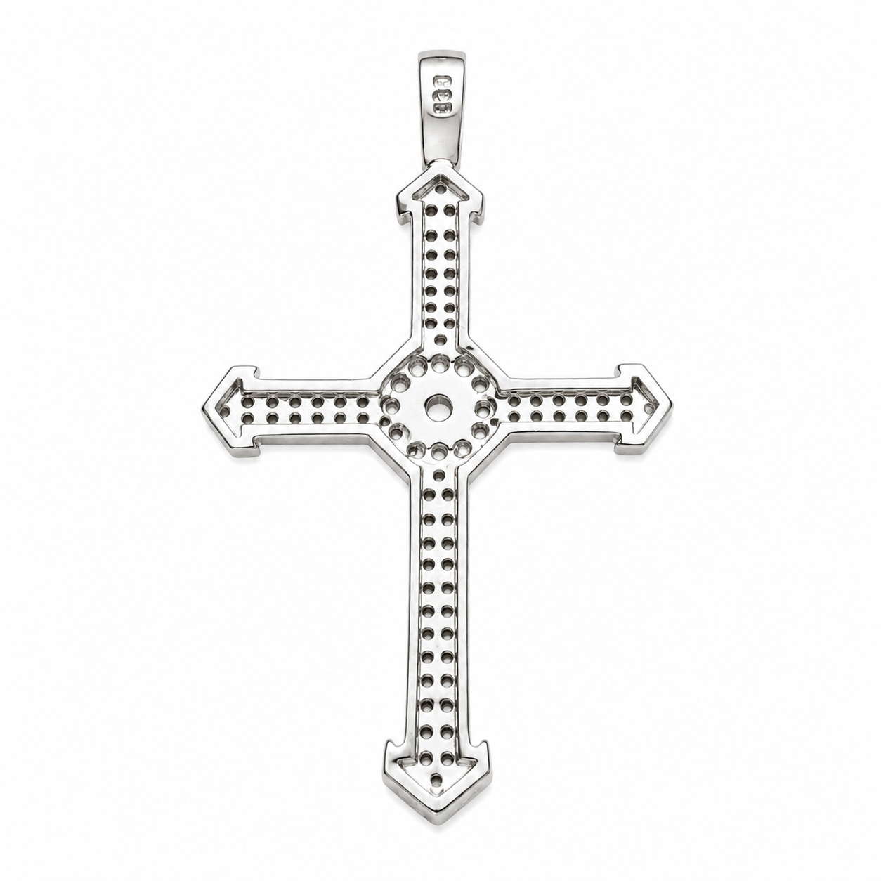 Iced 925 Sterling Silver Cross Pendant