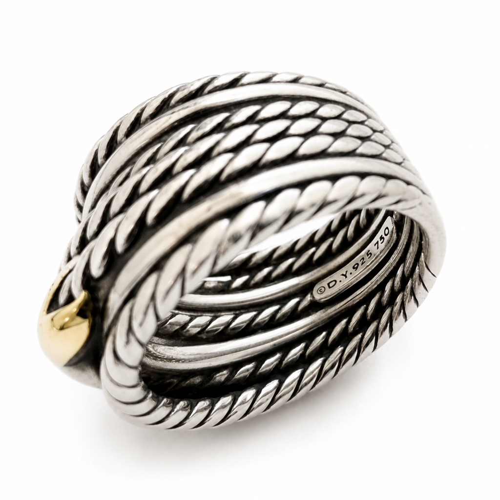 D.Y. Sterling Silver & 18K Gold Ring