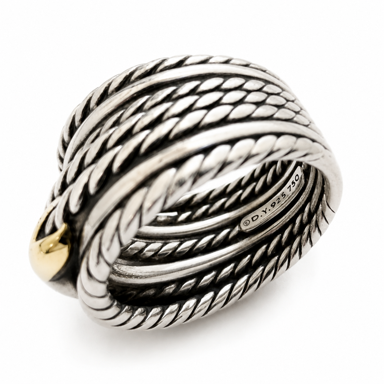 D.Y. Sterling Silver & 18K Gold Ring