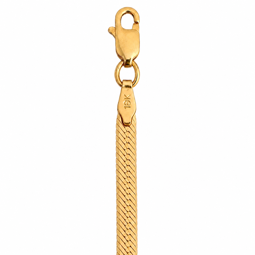 18K Yellow Gold Herringbone Bracelet 7.5” 4.5MM