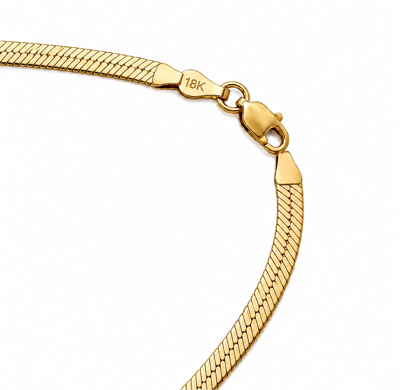18K Yellow Gold Herringbone Bracelet 7.5” 4.5MM