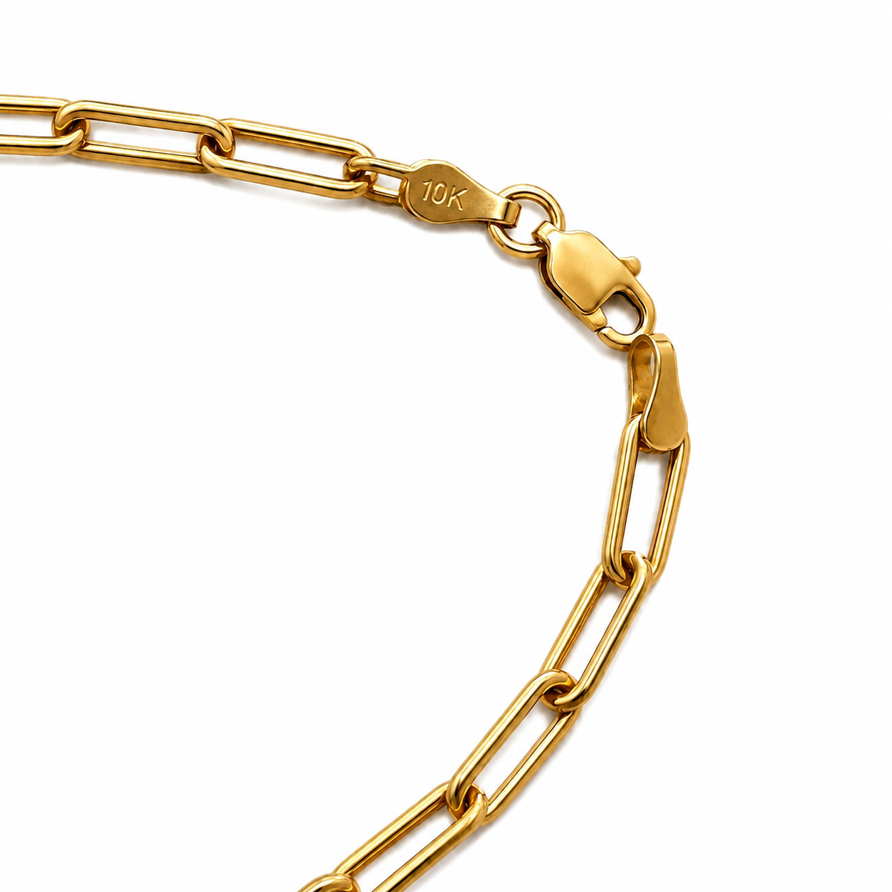 10K Yellow Gold Paperclip Bracelet 7" 5MM