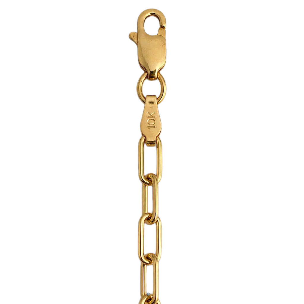 10K Yellow Gold Paperclip Bracelet 7" 5MM
