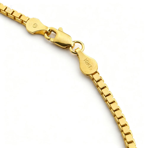 10K Yellow Gold Box Chain Bracelet 7" 3MM