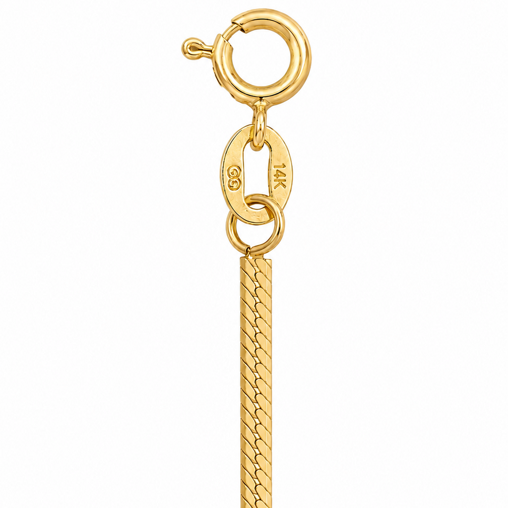 14K Yellow Gold Herringbone Bracelet 7” 1.8MM