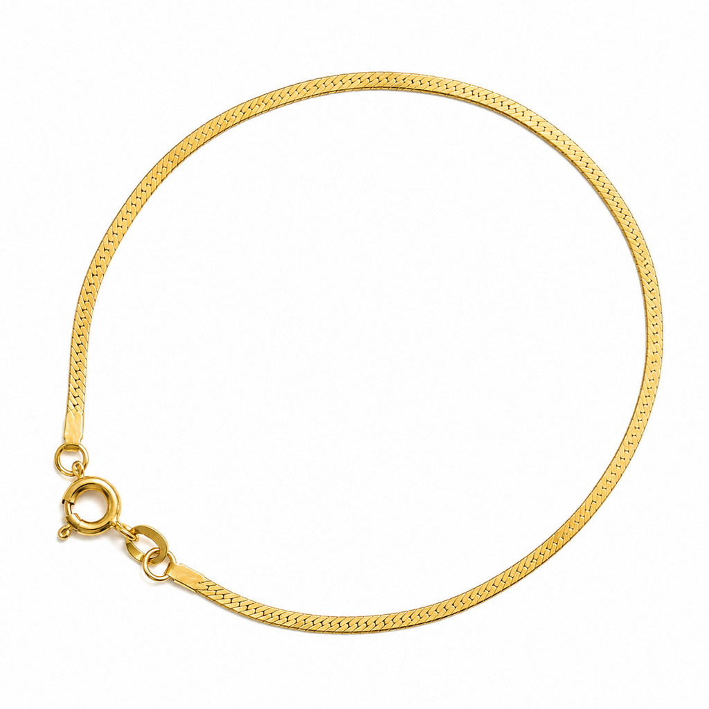 14K Yellow Gold Herringbone Bracelet 7” 1.8MM