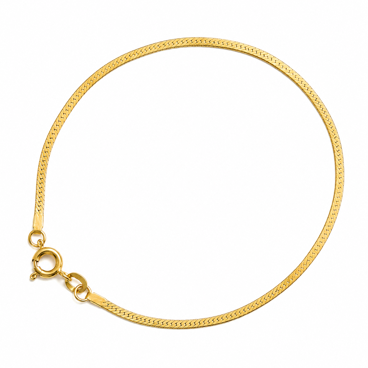14K Yellow Gold Herringbone Bracelet 7” 1.8MM
