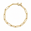 14K Yellow Gold Paperclip Bracelet 7.5” 4MM
