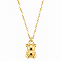 14K Yellow Gold Teddy Bear Pendant on Rolo Chain 20” 0.5MM
