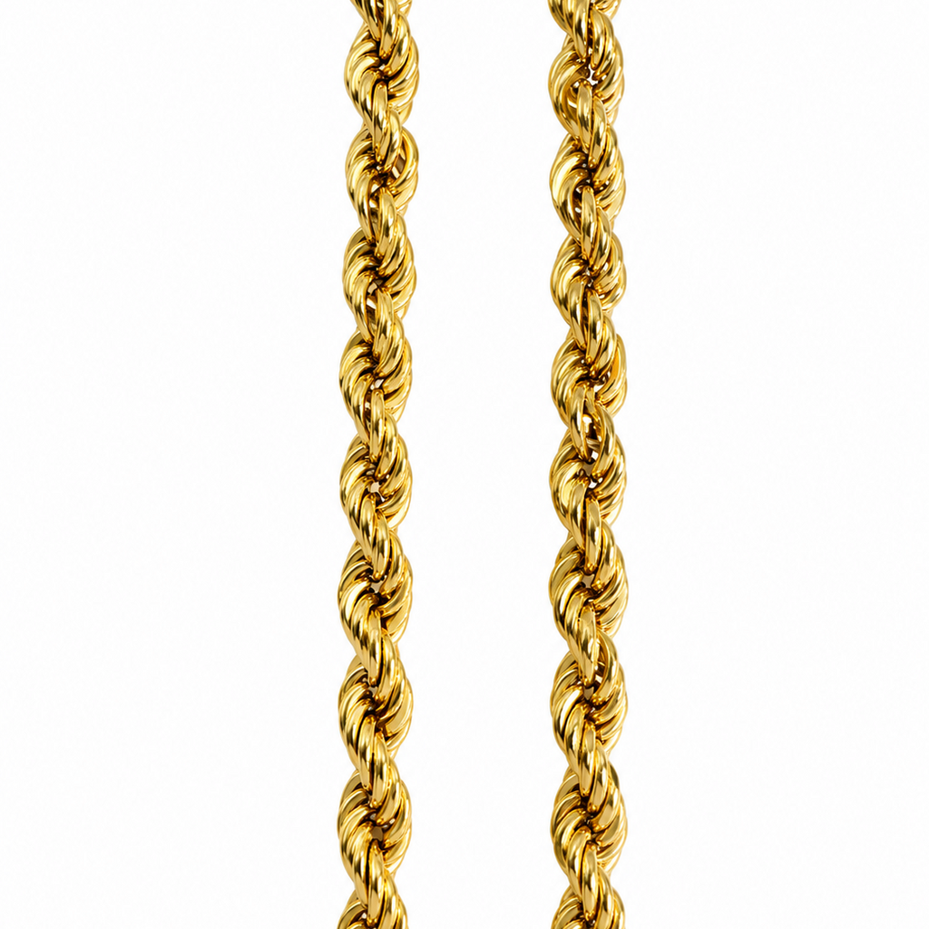 14K Yellow Gold Diamond-Cut Rope Bracelet 7.5” 4.3MM