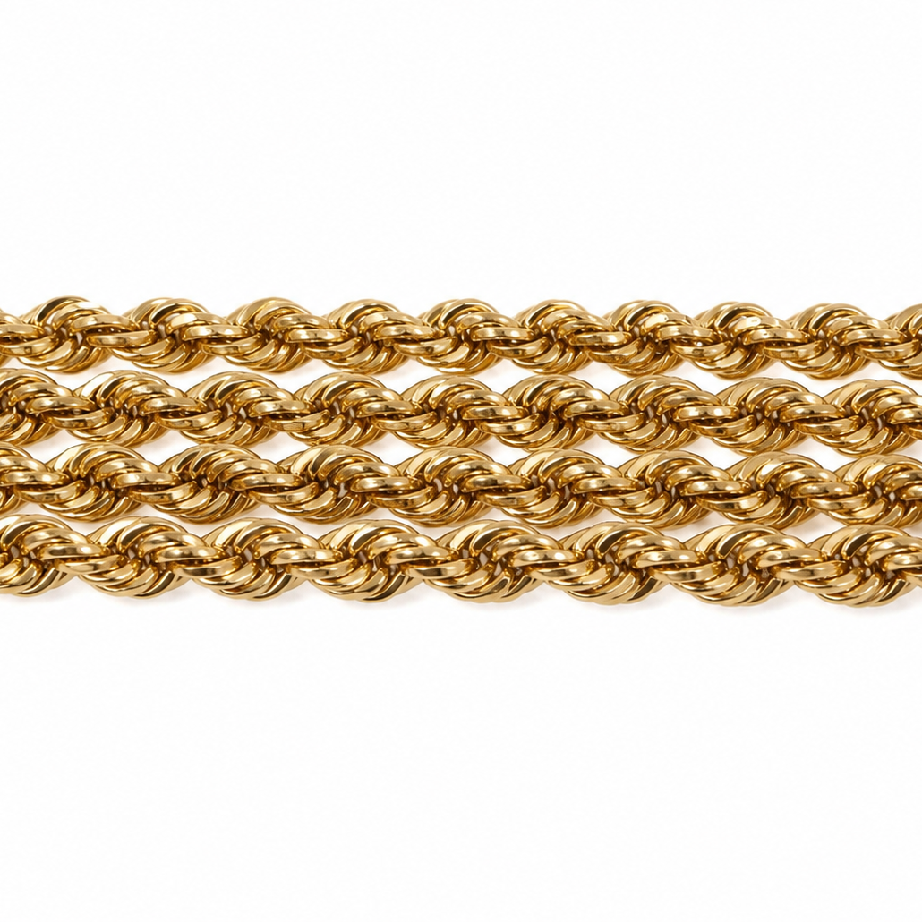10K Yellow Gold Rope Chain 22” 1.9MM