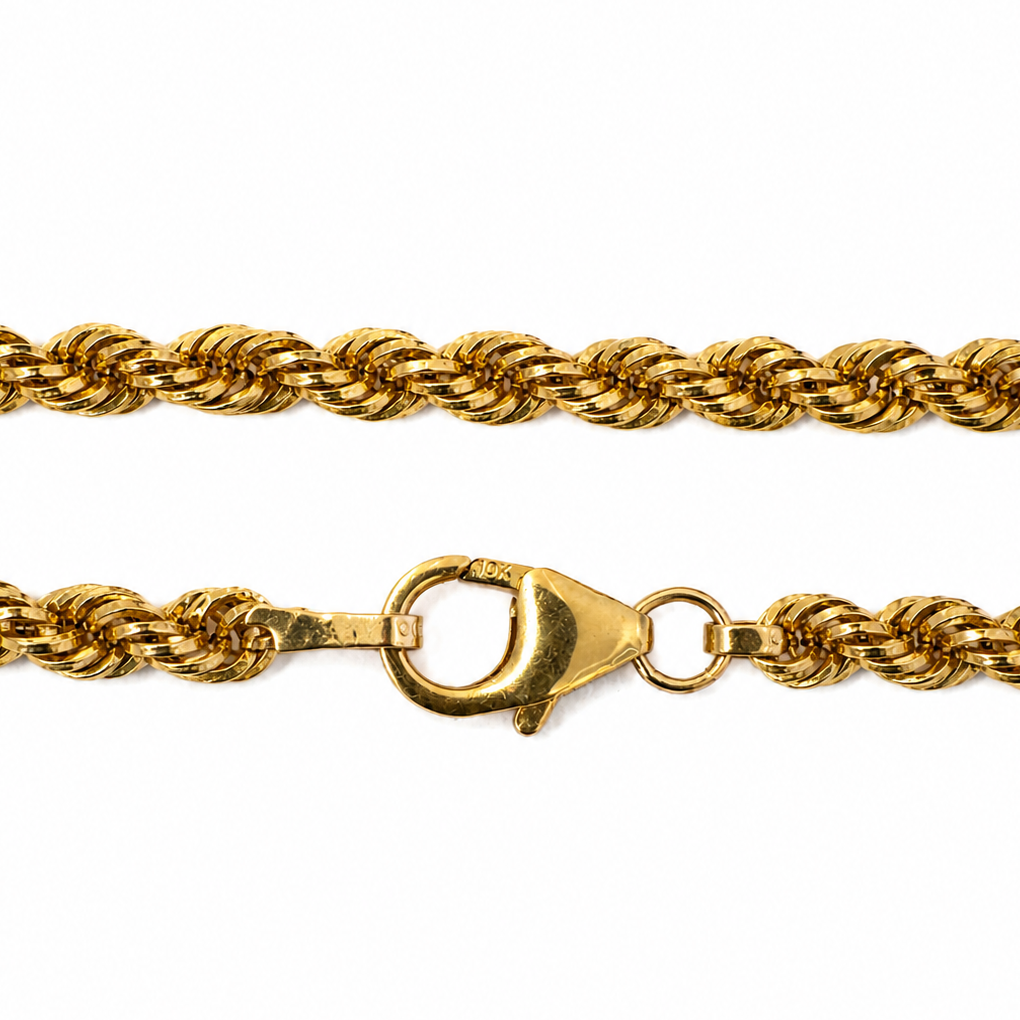 10K Yellow Gold Rope Chain 22” 1.9MM