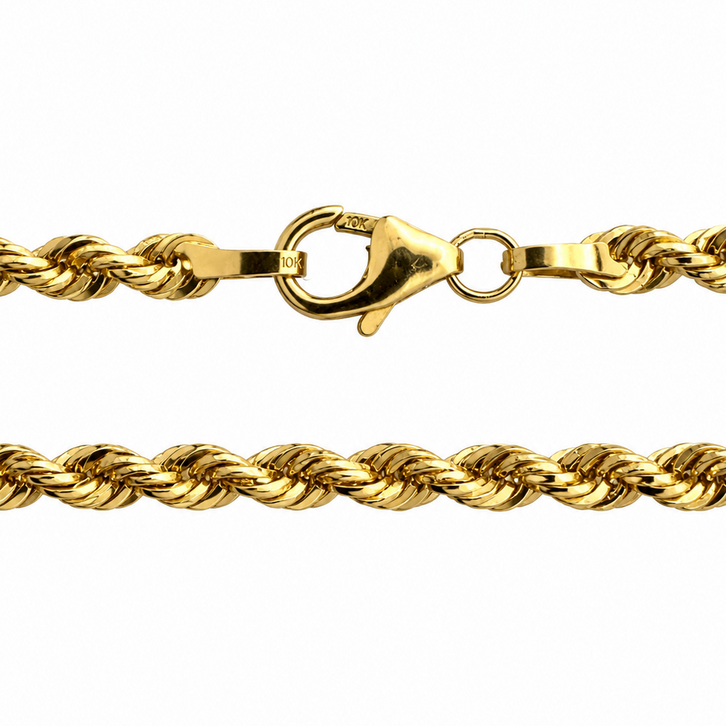 10K Yellow Gold Rope Chain 24” 1.9MM